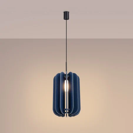 Lampy-sufitowe - lampa sufitowa wisząca mula 27 granatowa filcowa sl.1859 sollux 