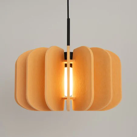 Lampy-sufitowe - lampa sufitowa modna z żółtym filcowym składanym kloszem wisząca mula 45 sl.1861 sollux 