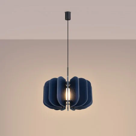 Lampy-sufitowe - lampa wisząca mula 45 granatowa z filcowym kloszem sl.1862 sollux 