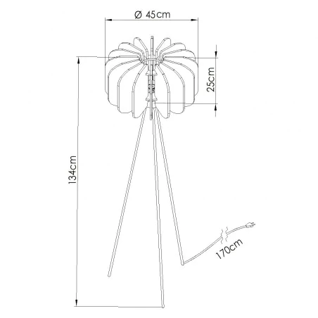 Lampy-stojace - lampa podłogowa z żółtym kloszem z filcu mula 45 na trójnogu sl.1864 sollux 