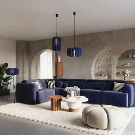 Lampy-stojace - lampa podłogowa na trójnogu z filcowym kloszem mula 45 granatowa sl.1865 sollux 