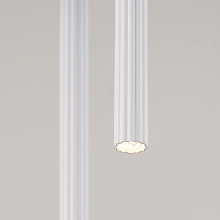 Lampy-sufitowe - lampa wisząca 2 długie karbowane rury arche 2p biała sl.1866 sollux 