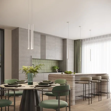 Lampy-sufitowe - lampa wisząca 2 długie karbowane rury arche 2p biała sl.1866 sollux 