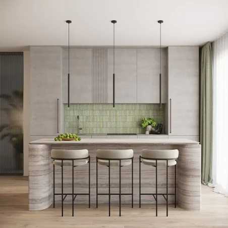 Lampy-sufitowe - lampa wisząca do kuchni zwis podwójny 2 rury arche 2p czarna sl.1867 sollux 