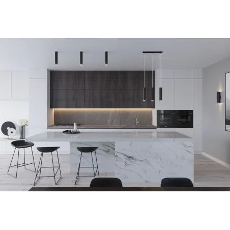 Lampy-sufitowe - lampa wisząca nad wyspę 2 czarne tuby sufitowe lagos sl.1869 sollux 