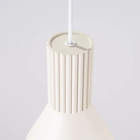 Lampy-sufitowe - lampa wisząca oprawa klasyczna karbowana e14 estria 1 beżowa sl.1870 sollux 