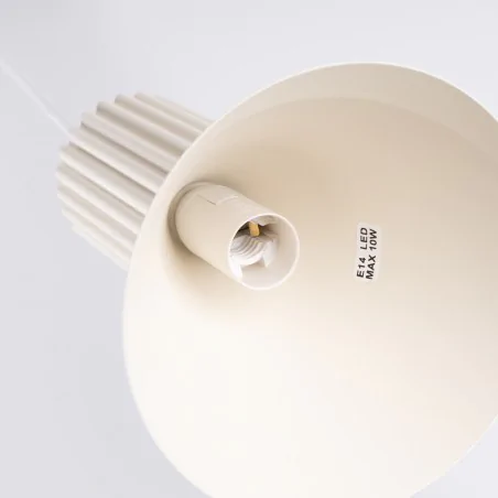 Lampy-sufitowe - lampa wisząca oprawa klasyczna karbowana e14 estria 1 beżowa sl.1870 sollux 