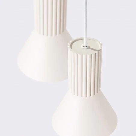 Lampy-sufitowe - lampa wisząca oświetlenie do kuchni oprawa potrójna estria 3p beżowa sl.1871 sollux 