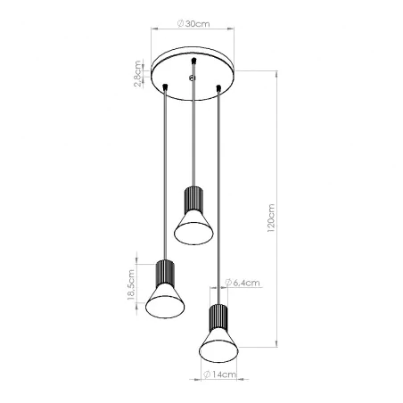 Lampy-sufitowe - lampa wisząca oświetlenie do kuchni oprawa potrójna estria 3p beżowa sl.1871 sollux 