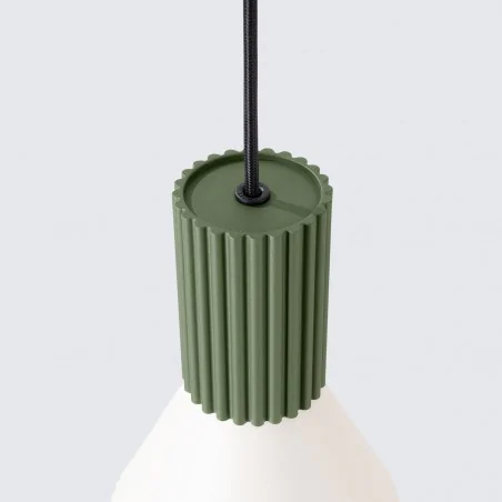 Lampy-sufitowe - lampa wisząca oświetlenie do kuchni oprawa e14 estria 1 beżowa/zielona oliwka sl.1872 