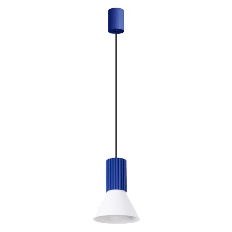 Lampy-sufitowe - lampa wisząca zwis pojedynczy oprawa do salonu estria 1 biała/ultramaryna sl.1874 sollux 