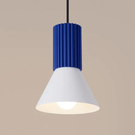 Lampy-sufitowe - lampa wisząca zwis pojedynczy oprawa do salonu estria 1 biała/ultramaryna sl.1874 sollux 