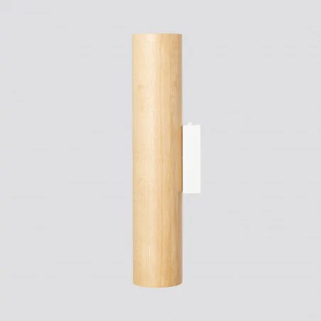 Kinkiety-do-salonu - kinkiet ścienny podwójny tuba drewniana lampa na ścianę lino sl.1878  sollux 