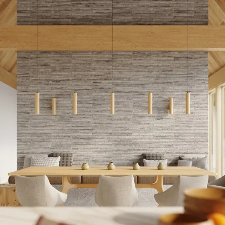 Kinkiety-do-salonu - kinkiet ścienny podwójny tuba drewniana lampa na ścianę lino sl.1878  sollux 