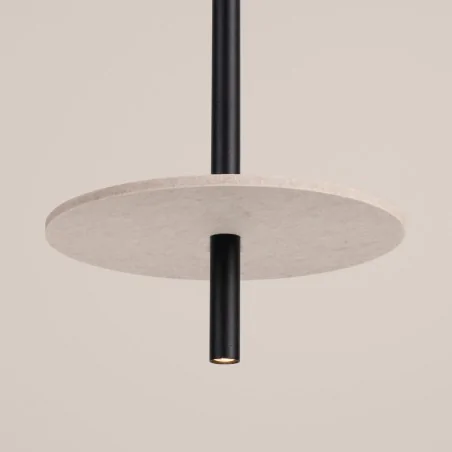 Lampy-sufitowe - lampa wisząca tuba z filcowym kołem feltro 1 czarno-beżowa sl.1879 sollux 