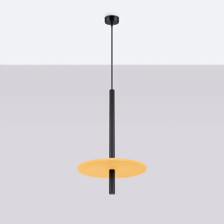 Lampy-sufitowe - lampa wisząca długa tuba z żółtym kołem g9 feltro 1 sl.1880 sollux 