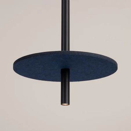 Lampy-sufitowe - lampa wisząca cienka tuba z kołem filcowym feltro 1 granatowa sl.1881 sollux 