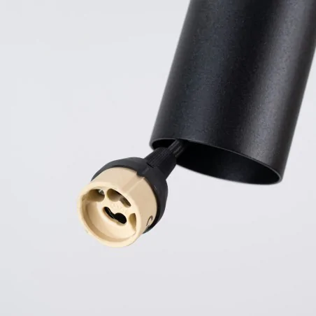 Lampy-sufitowe - lampa wisząca tuba czarna z żółtym kołem pelta 1 sl.1883 sollux 