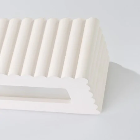 Kinkiety-do-salonu - kinkiet ceramiczny podłużny prostokątny lampa karbowana e27 rigata biały sl.1885 sollux 