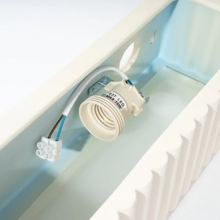 Kinkiety-do-salonu - kinkiet ceramiczny podłużny prostokątny lampa karbowana e27 rigata biały sl.1885 sollux 