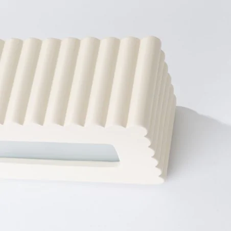 Kinkiety-do-salonu - sl.1886 kinkiet ceramiczny  lampa na ścianę prostokąt e27 rigata beżowy sollux 