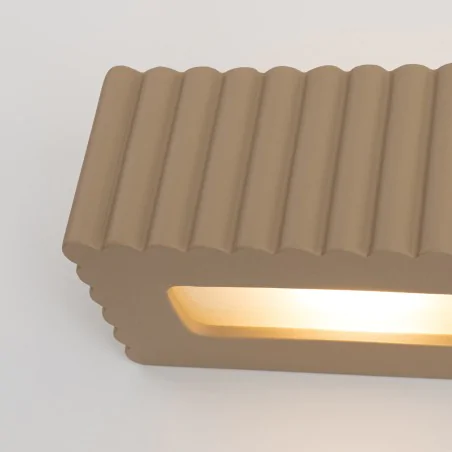 Kinkiety-do-salonu - kinkiet ceramiczny lampa ścienna ryflowana e27 rigata taupe sl.1887 sollux 