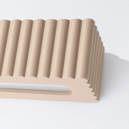 Kinkiety-do-salonu - kinkiet ceramiczny lampa ścienna ryflowana e27 rigata taupe sl.1887 sollux 