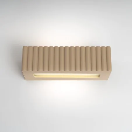 Kinkiety-do-salonu - kinkiet ceramiczny lampa ścienna ryflowana e27 rigata taupe sl.1887 sollux 