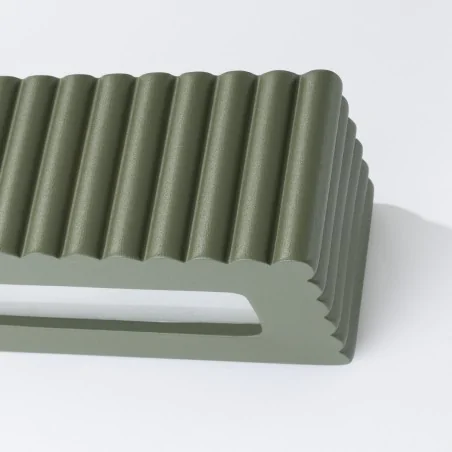 Kinkiety-do-salonu - kinkiet ceramiczny karbowany prostokąt e27 rigata zielony oliwkowy sl.1888 sollux 