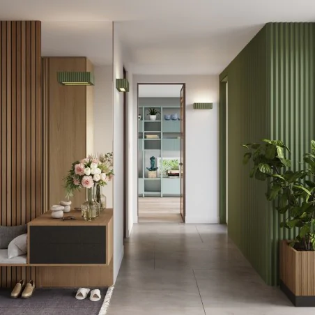 Kinkiety-do-salonu - kinkiet ceramiczny karbowany prostokąt e27 rigata zielony oliwkowy sl.1888 sollux 