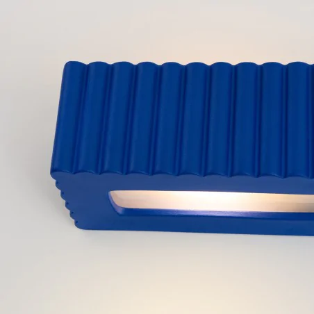 Kinkiety-do-salonu - kinkiet ceramiczny lampa ścienna e27 niebieska rigata ultramaryna sl.1889 sollux 