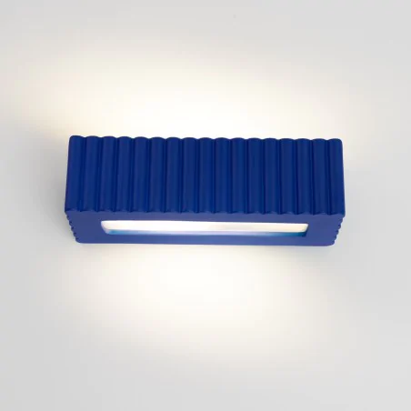 Kinkiety-do-salonu - kinkiet ceramiczny lampa ścienna e27 niebieska rigata ultramaryna sl.1889 sollux 