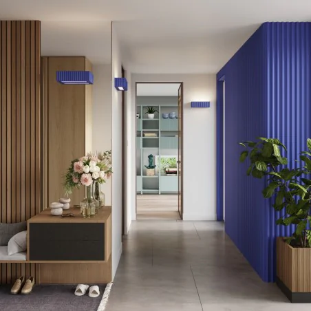 Kinkiety-do-salonu - kinkiet ceramiczny lampa ścienna e27 niebieska rigata ultramaryna sl.1889 sollux 