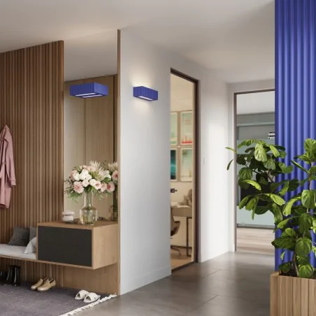 Kinkiety-do-salonu - kinkiet ceramiczny lampa ścienna e27 niebieska rigata ultramaryna sl.1889 sollux 