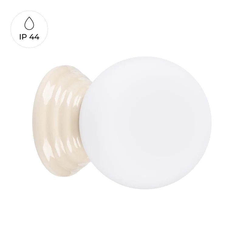 Kinkiety-lazienkowe - kinkiet ścienny kula z beżową obudową do łazienki zori sl.1891 sollux firmy SOLLUX 