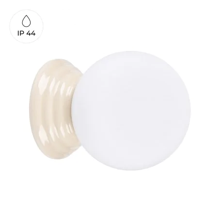 Kinkiety-lazienkowe - kinkiet ścienny kula z beżową obudową do łazienki zori sl.1891 sollux 