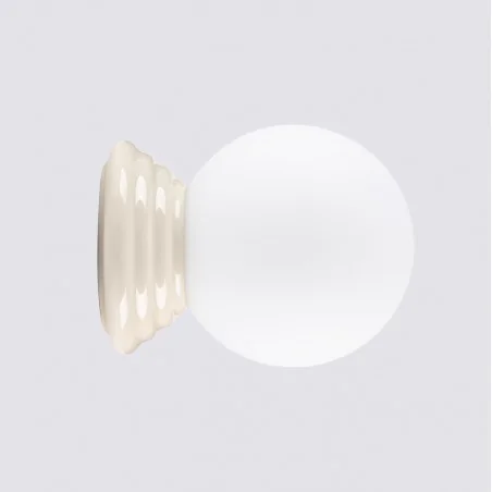 Kinkiety-lazienkowe - kinkiet ścienny kula z beżową obudową do łazienki zori sl.1891 sollux 