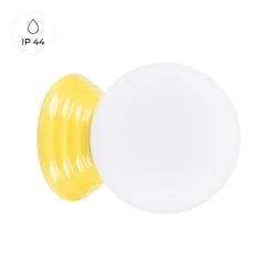 Kinkiety-lazienkowe - żółty kinkiet do łazienki z kloszem w kształcie kuli zori sl.1892 sollux