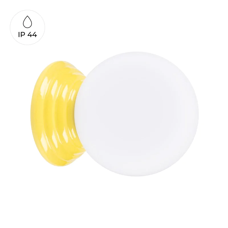 Kinkiety-lazienkowe - żółty kinkiet do łazienki z kloszem w kształcie kuli zori sl.1892 sollux firmy SOLLUX 