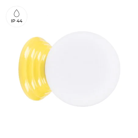 Kinkiety-lazienkowe - żółty kinkiet do łazienki z kloszem w kształcie kuli zori sl.1892 sollux 