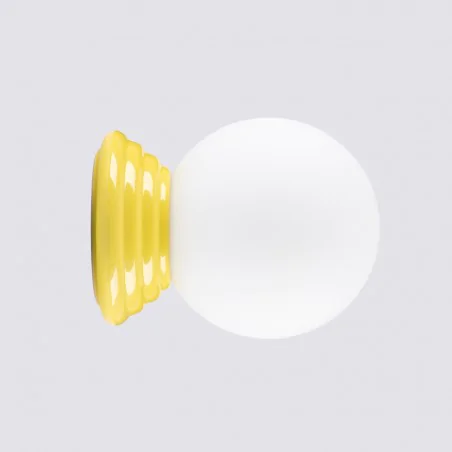 Kinkiety-lazienkowe - żółty kinkiet do łazienki z kloszem w kształcie kuli zori sl.1892 sollux 