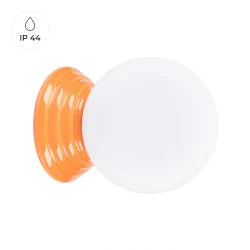 Kinkiety-lazienkowe - kinkiet ścienny łazienkowy pomarańczowy ip44 mleczna biała kula zori sl.1893 sollux