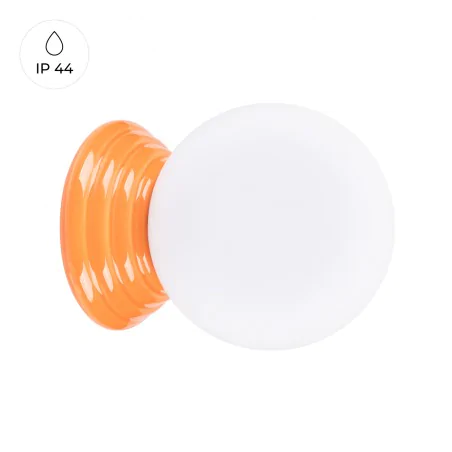 Kinkiety-lazienkowe - kinkiet ścienny łazienkowy pomarańczowy ip44 mleczna biała kula zori sl.1893 sollux 