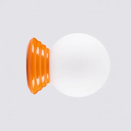 Kinkiety-lazienkowe - kinkiet ścienny łazienkowy pomarańczowy ip44 mleczna biała kula zori sl.1893 sollux 