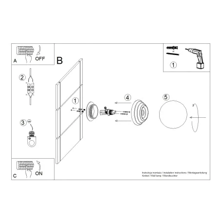 Kinkiety-lazienkowe - kinkiet ścienny do łazienki w brzoskwiniowej obudowie zori sl.1895 sollux 