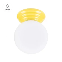 Plafony - plafon sufitowy łazienkowy żółty ip44 kula zori sl.1898 sollux
