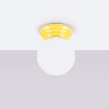 Plafony - plafon sufitowy łazienkowy żółty ip44 kula zori sl.1898 sollux 