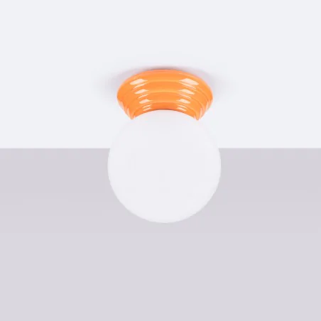 Plafony - plafon sufitowy pomarańczowy do łazienki ip44 kula zori sl.1899 sollux 