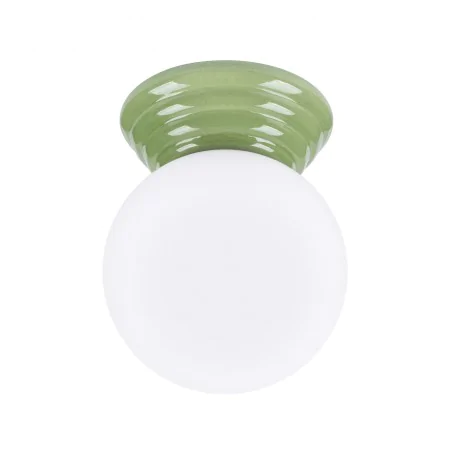 Plafony - lampa sufitowa do łazienki plafon zielony z białym kulistym kloszem zori sl.1900 sollux 