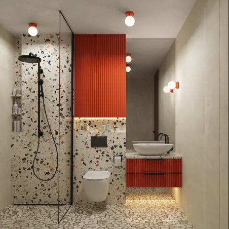 Plafony - plafon sufitowy lampa do łazienki kula brzoskwiniowa obudowa zori sl.1901 sollux 